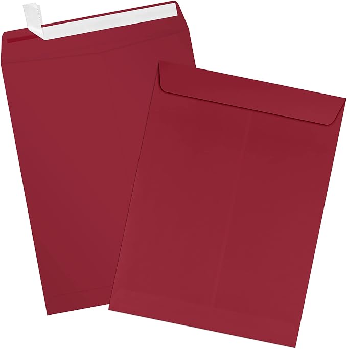 LUXPaper 9 x 12 Open End Envelopes | Peel & Press | Garnet Red | 80lb. Text | - Image 3