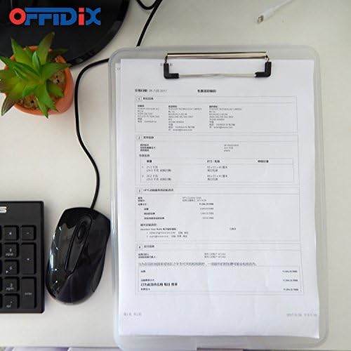 OFFIDIX Clipboard Storage Box Transparent Plastic Paper Clipboard Paper Holder - Image 7