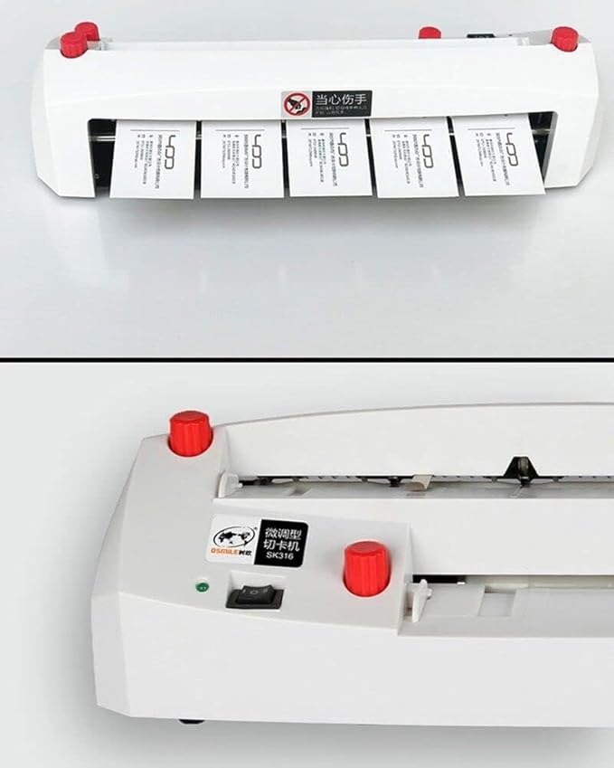 Electric Business Card Cutter Machine 110V - Automatic 3.5"x2" Cardboard Cutter, High-Speed Paper Trimmer with Auto Feed & Waste Removal-DeskLoop Office