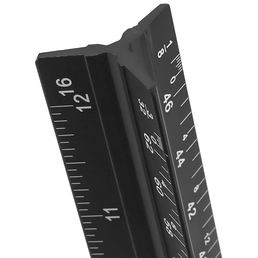 KEILEOHO 3 Pack Architectural Scale Ruler, 12 Inches Imperial Aluminum Architect Scale, Laser-Etched Triangular Drafting Ruler Drawing Ruler Tools for Architects, Engineers, Contractors, Black-DeskLoop Office