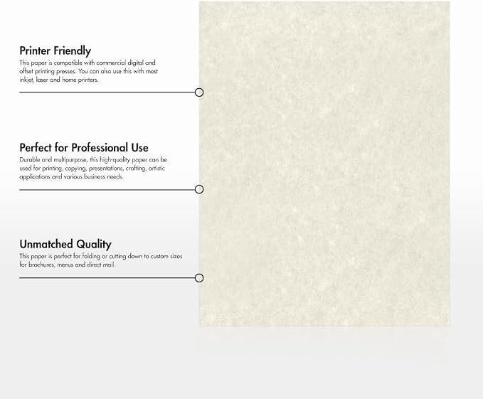 LUXPaper 8.5" x 11" Paper | Letter Size | Cream Parchment | 60lb. Text | 500 Qty - Image 8