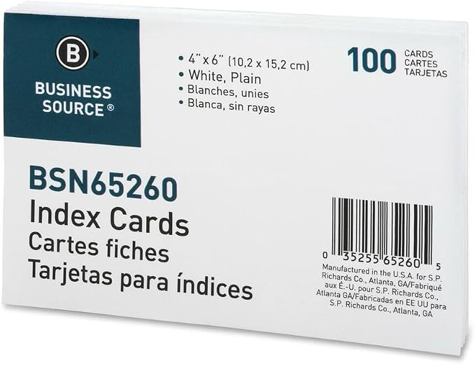 Business Source, Plain Index Cards, 100 / Pack - Image 6