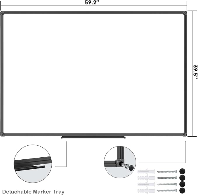 JILoffice Large Magnetic White Board, Dry Erase Board 60 x 40 Inch - Image 2