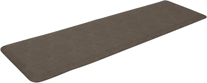 GelPro Ergo-Foam Cushioned Anti-Fatigue Standing Kitchen Floor Mat, Padded Stain-Resistant, Waterproof, Non-Slip Comfort Padded Desk/Office Mat - 20" x 72", Grasscloth Pecan-DeskLoop Office