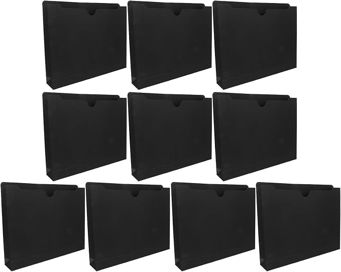 Manila File Folders and 51mm Expandable Design A4 Large Capacity Black 10pcs by BCOATH