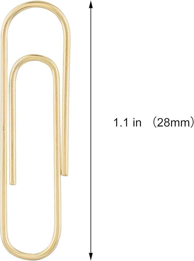 Gold Paper Clips, 1.1 Inch Small - Image 2