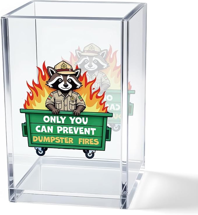 Vgrti Only You Can Prevent Dumpster Fire Acrylic Cosmetic Pencil Pen Holder Cup by Unknown