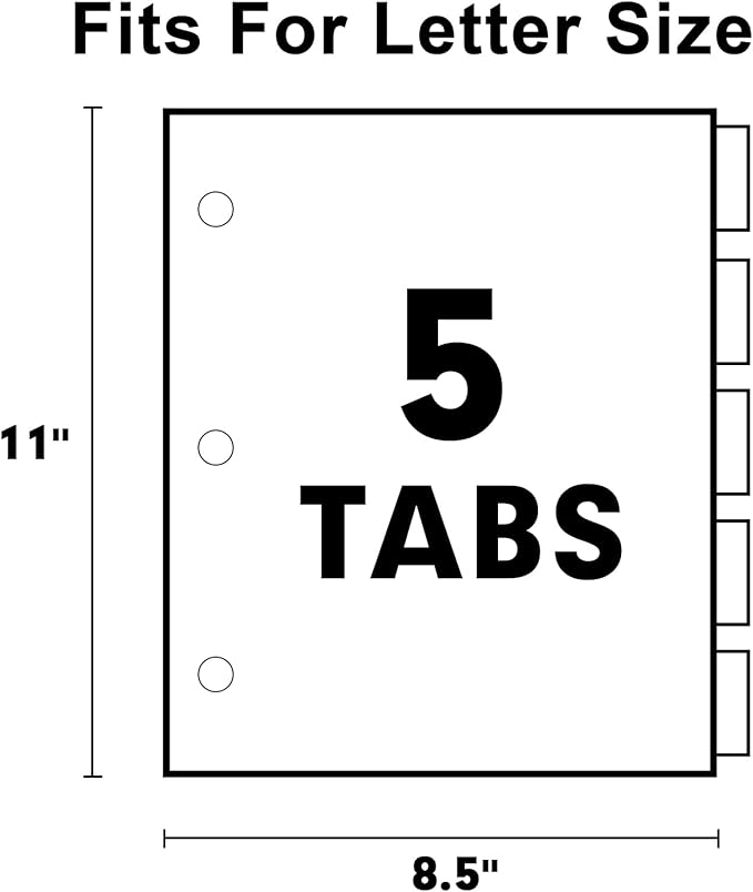 5-Tab Binder Divider, HERKKA 120 Pack Binder Index Dividers - Image 2