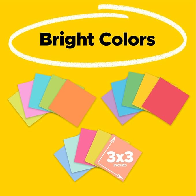 Post-it Super Sticky Notes Assorted Colors 3 x 3 inch | Teacher Pack | Super - Image 2