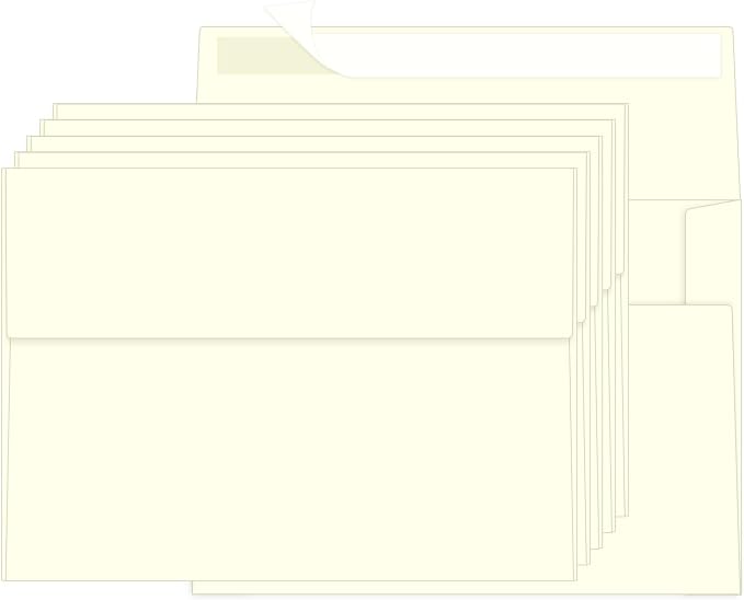100 Packs Cream 4x6 Envelopes for Invitation Card, A6 Small Envelopes Self Seal by Ouzoustate