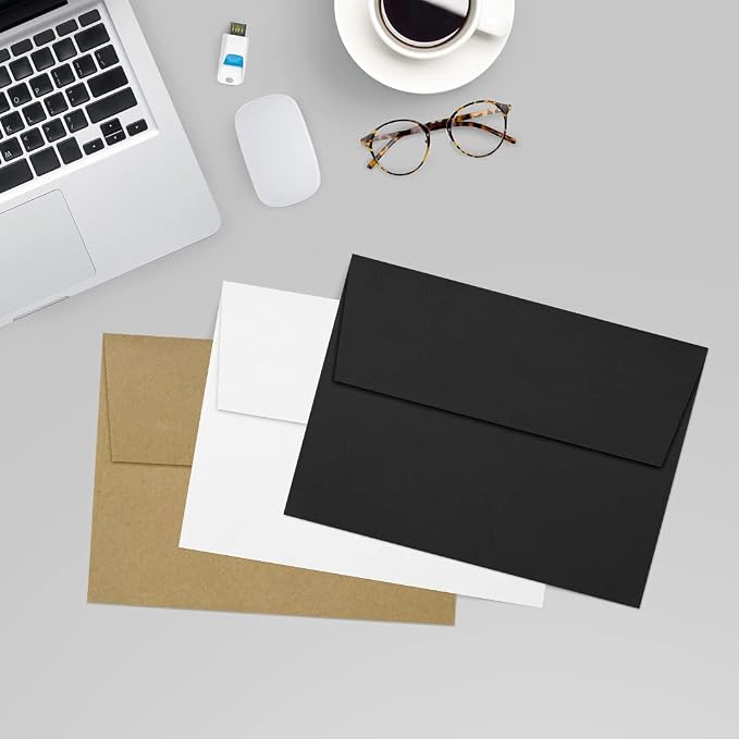 LUXPaper A7 Invitation Envelopes | Peel & Press | 5 1/4" x 7 1/4" | Black Linen - Image 9