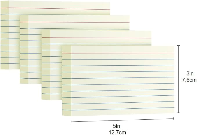 YIZUUN Cream Index Cards 3x5, 200 Pack, Ruled Index Cards, Flash Cards - Image 2