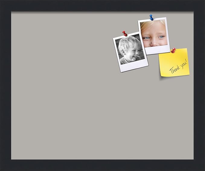 PinPix 16x13 Inch Cork Bulletin Board. This Decorative Framed Pin Board Comes with Dark Stone Design and a Satin Black Frame. Ideal for Home Office Decor or Message Board (PinPix-1808)-DeskLoop Office