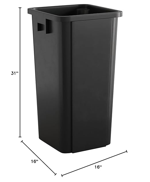 23 Gallon Black Square Commercial Trash Can-DeskLoop Office