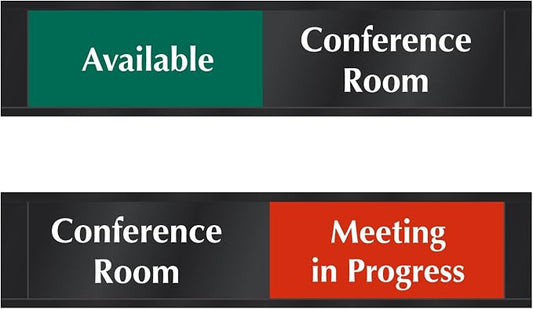 SmartSign Conference Room Door Sign Meeting In Progress/Available Door Slider by SmartSign