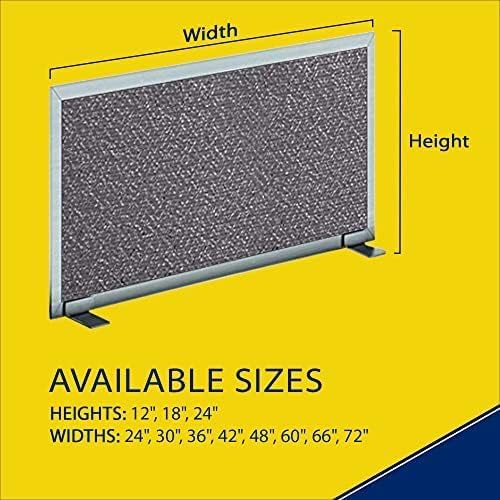 OBEX Acoustical Free Standing Privacy Screen, Cubicle Accessories Desk Privacy Panel, Desk Dividers for Office, Office Furniture Partitions Portable Sound Proof Dividers, 24" x 24", Graphite-DeskLoop Office