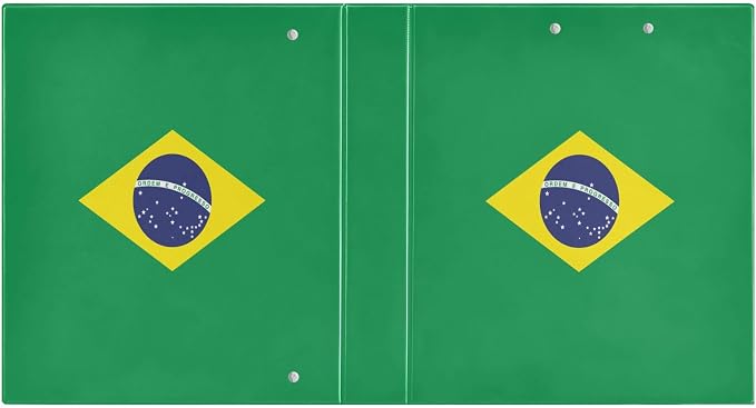 Brazil Flag 3-Ring Binder, 1.5 Inch D-Ring Organizer Folder Clipboard Binder - Image 2