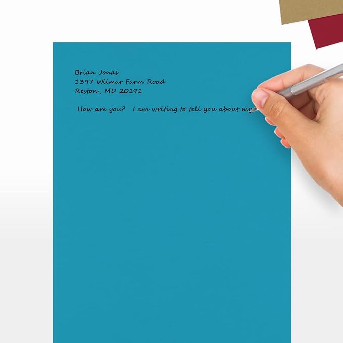 LUXPaper 8.5" x 11" Paper | Letter Size | Bright Blue | 60lb. Text | 500 Qty - Image 5