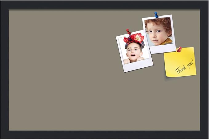 PinPix 22x14 Inch Cork Bulletin Board. This Decorative Framed Pin Board Comes with Pewter Design and a Satin Black Frame. Ideal for Home Office Decor or Message Board (PinPix-1812)-DeskLoop Office