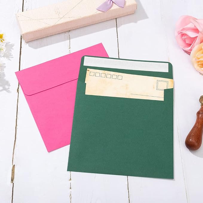 50 Pack 6 x 6 Square Envelopes Self Seal, Dark Green | - Image 5