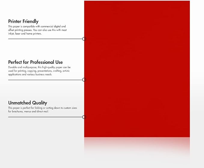 LUXPaper 8.5" x 11" Paper | Letter Size | Holiday Red | 60lb. Text | 1 - Image 8