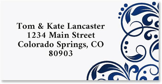 Colorful Images Imperial Blue Foil Metallic Return Address Mailing Labels by ColorfulImages