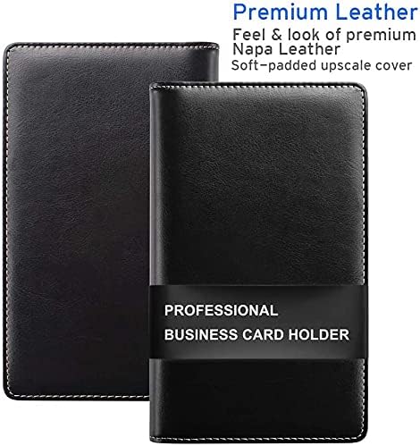 Sooez Leather Professional Business Card Book Holder Organizer, 240 Capacity - Image 2