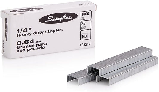 Swingline Staples, Heavy Duty, 1/4" Length, 25 Sheet Capacity, 1 Pack by Swingline