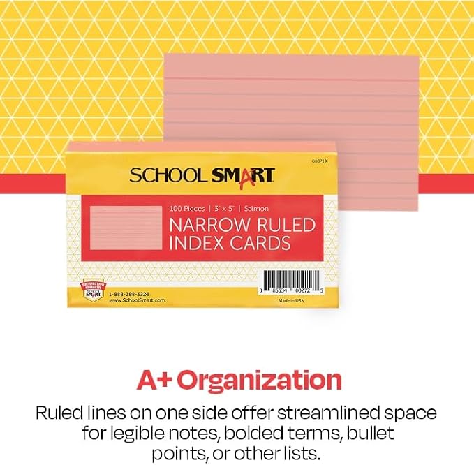 School Smart Ruled Index Cards, 3 x 5 Inches - Image 8