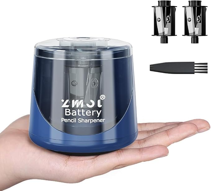 ZMOL Battery Powered Electric Pencil Sharpener, Small Battery Operated Colored by ZMOL