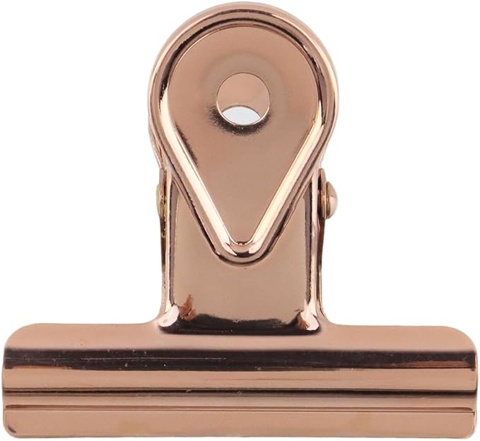 Xiaoyztan Mini Clips, 50mm Wide Rose Gold Bulldog Clips Paper Clip Binder Bull - Image 2