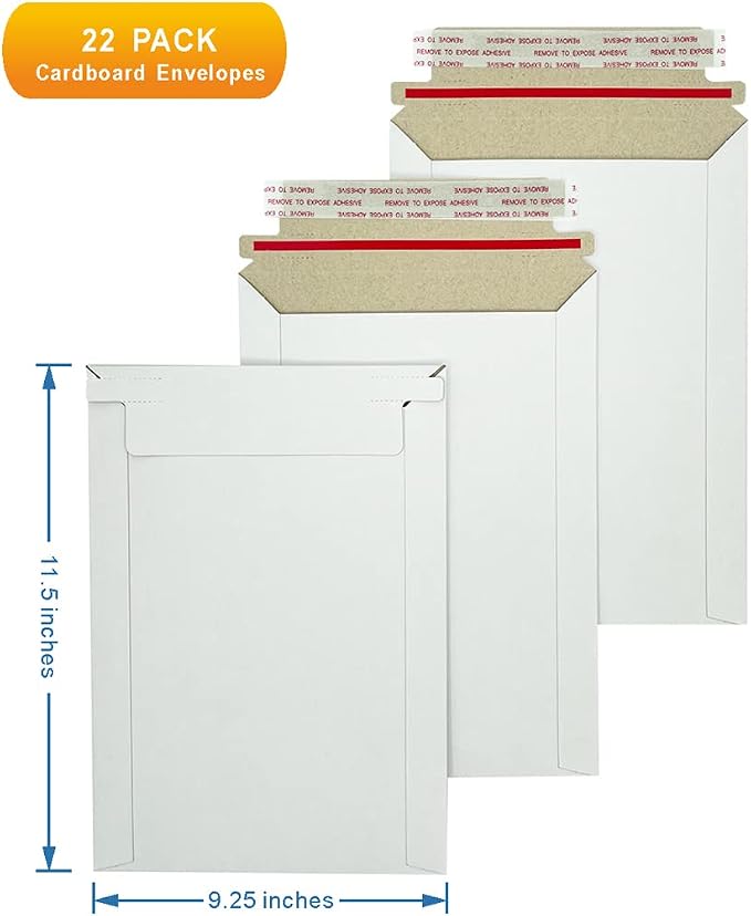 22Pack White Rigid Mailers 9.25x11. 5 Inches - Image 2