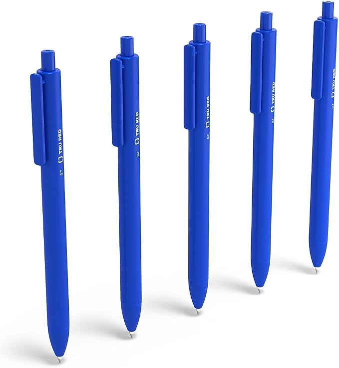 TRU RED Retractable Gel Pens, Medium Point 0.7mm, 15 Pack – Quick‑Dry Pens by TRURED