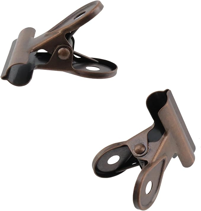 Xiaoyztan Mini Clips, 40mm Wide Red Bronze Bulldog Clips Paper Clip Binder Bull - Image 4