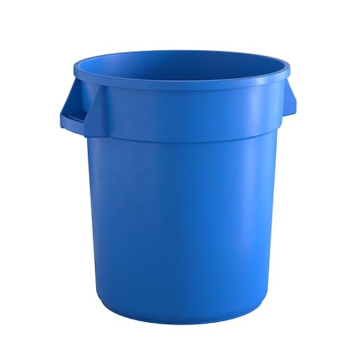 20 Gallon Blue Round Commercial Trash Can-DeskLoop Office