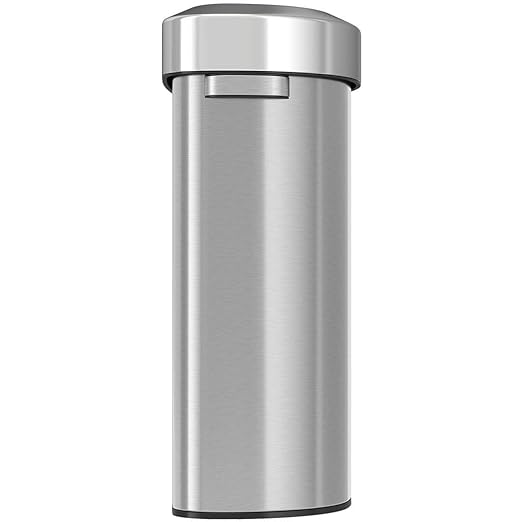 iTouchless Stainless Steel Trash Can and Recycle Bin, Slim and Space-Saving Design for Home, Office, Kitchen, Restaurant, Restroom, Large Capacity, 23 Gallon / 87 Liter, Open Top, Semi Round 23 Gal-DeskLoop Office