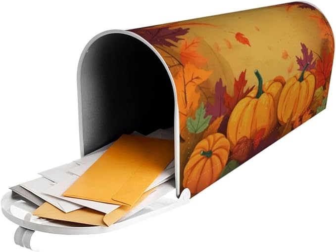 Ouqiuwa Autumn Thanksgiving Pumpkins Welcome Magnetic Mailbox Cover, Fall - Image 5