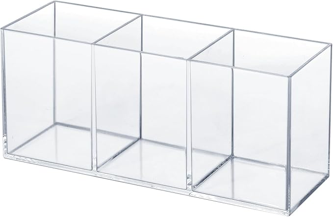 elysolpluv Clear Acrylic Silverware & Pen Organizer Caddy, Transparent Plastic by elysolpluv