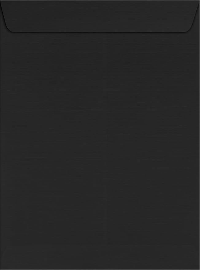 LUXPaper 9 x 12 Open End Envelopes | Peel & Press | Black Linen | 80lb. Text | 1 - Image 2