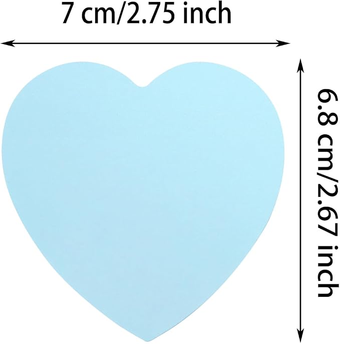 Mini Skater 2 Pack Kraft Paper Sticky Notes Heart Shaped Self-Stick Blank Book - Image 2