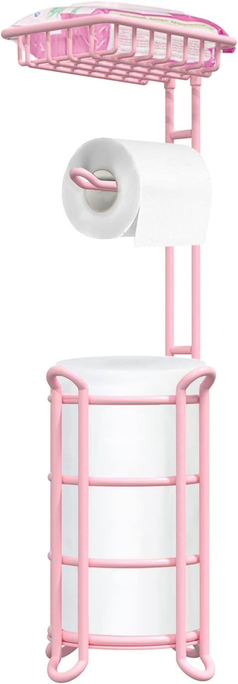 Pink Toilet Paper Holder Stand Tissue Holder by TreeLen
