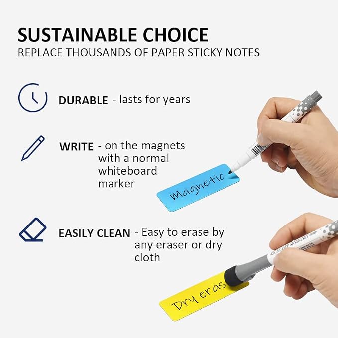 Dry Erase Magnetic Labels 3.1x1.2 Inch, Reusable Magnetic Labels - Image 6