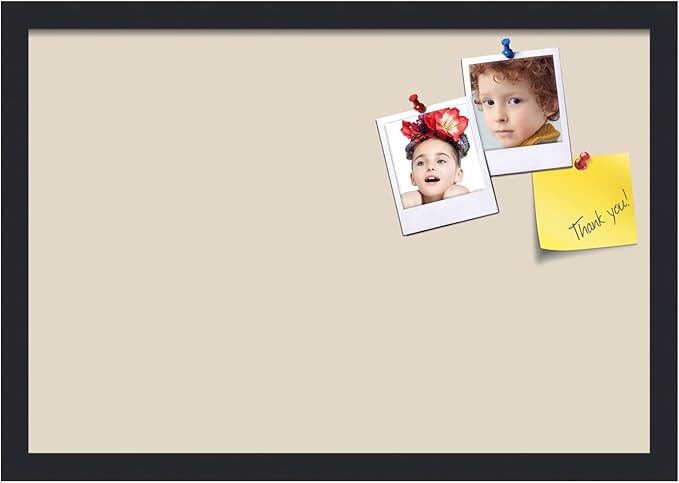 PinPix 22x15 Inch Cork Bulletin Board. This Decorative Framed Pin Board Comes with Desert Pastel Design and a Satin Black Frame. Ideal for Home Office Decor or Message Board (PinPix-1815)-DeskLoop Office