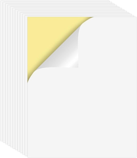100 Labels 8.5"x11" Full Sheet Shipping Labels for Laser & Inkjet Printers, 8 1/2x11 Matte White 1 Per Sheet Full Page Mailing Label Sheets for Copier Printer, Full Size Labels