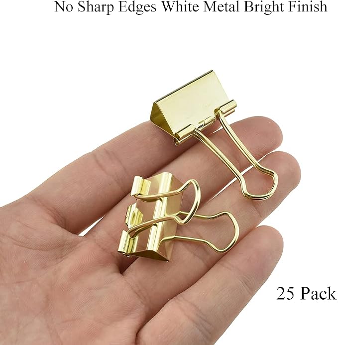 HAHIYO Binder Clips Paper Clamps Spring Steel Sturdy 0.98 inches Width 0.31 - Image 7