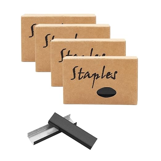 Black 26/6 Standard Staple Set 12mm Width 1000/Box 4 Boxes/Pack 4000 Count by MEIYITIAN