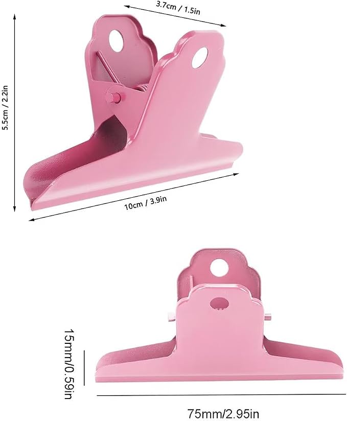 4PCS Extra Large Binder Clips Metal Bulldog Clips Large Paper Clamps Holder - Image 8