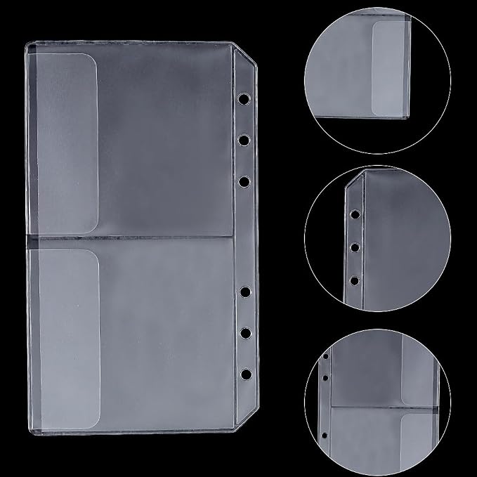 24 Pockets 12 Pack A6 Cash Binder Envelopes Clear Zipper Binder Pocket 6 Rings - Image 6