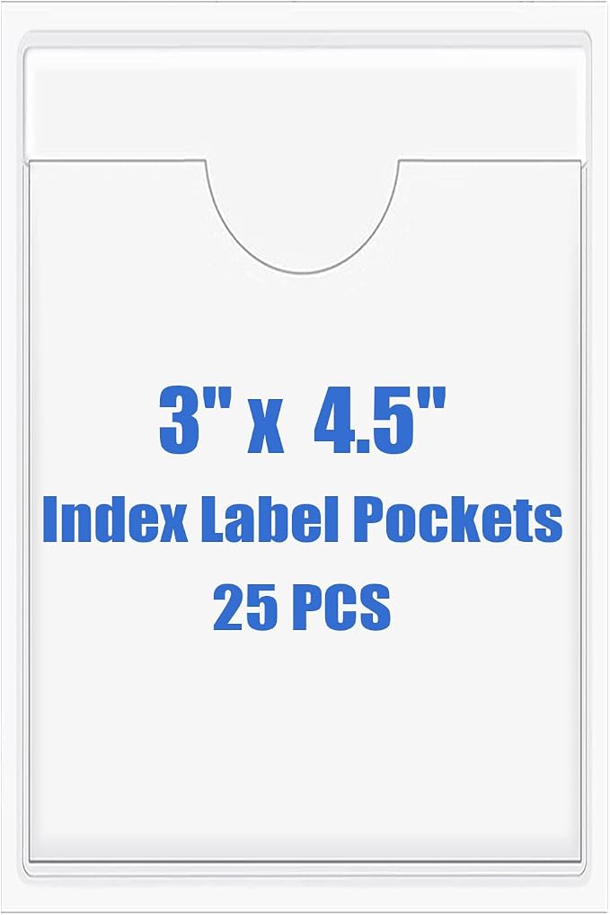 Origin-Joy 25 PCS Self-Adhesive Index Label Pockets by Origin-Joy