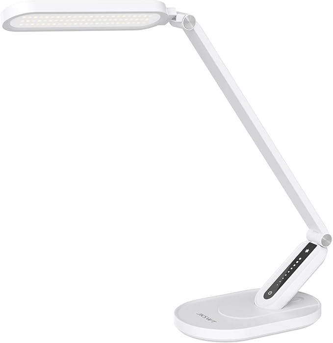 JKSWT Desk Lamp, for Eye Care, Dimmable Table Lamp with 5 Colour Modes, 72 LEDs with USB Charging Port, Touch Control and Memory Function, Office Lamp-DeskLoop Office